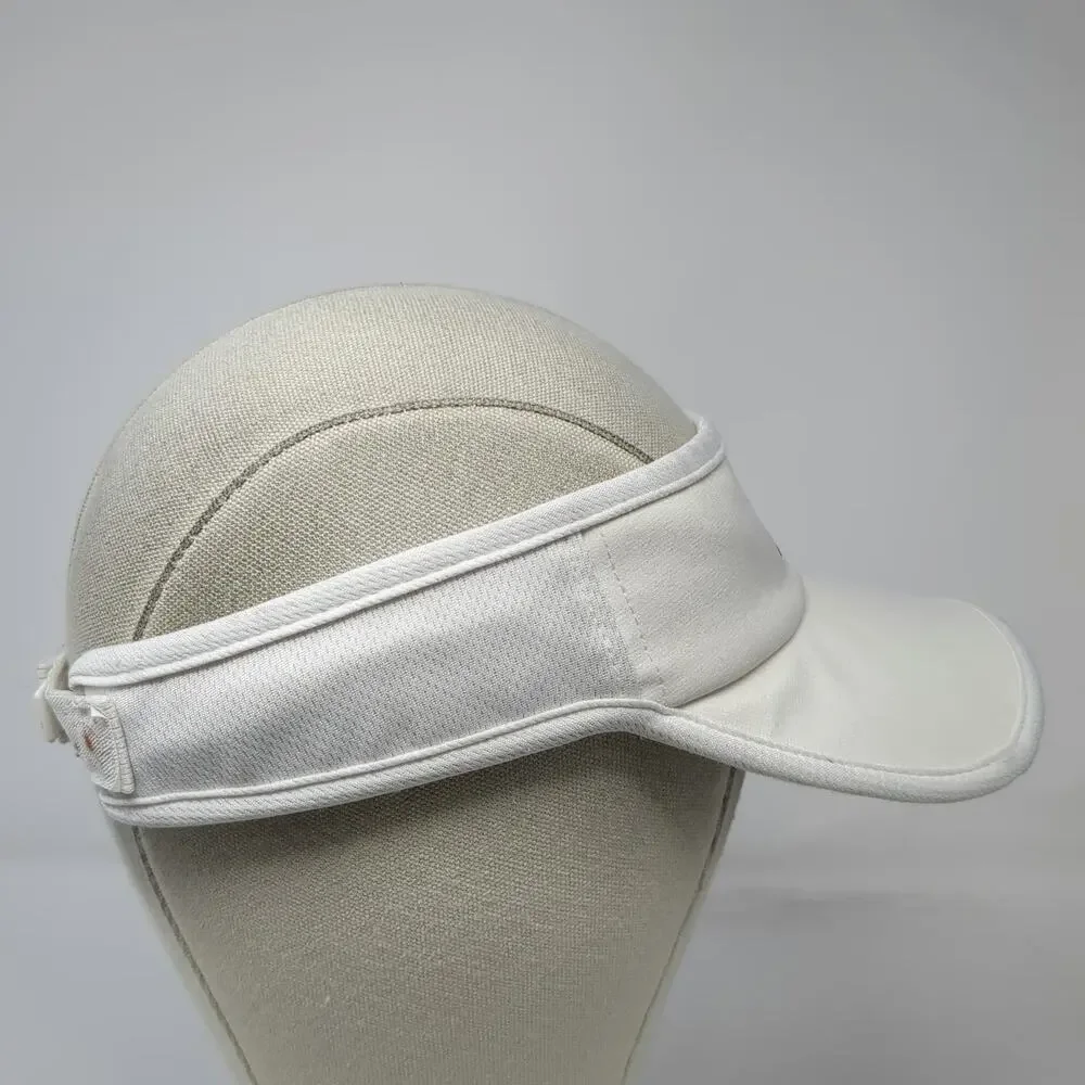 Adidas Visor Hat White One Size Strapback Climalite Silver Logo Performance